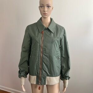 BEAUTY & YOUTH UNITED ARROWS Asymmetrical Zip Green Bomber Jacket Size M